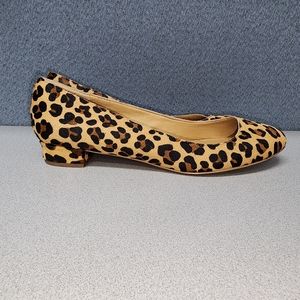 J Crew Leopard Print Calf Hair Flats